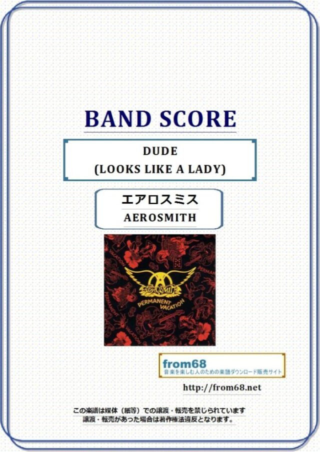 エロスミス(AEROSMITH) / DUDE(LOOKS LIKE A LADY) バンド・スコア(TAB譜) 楽譜